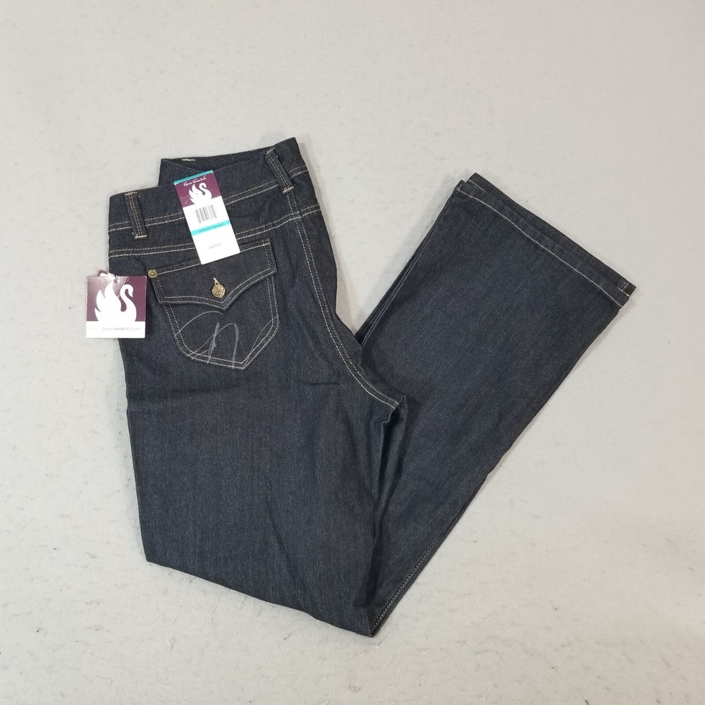 Gloria Vanderbilt Jeans Women 16 Blue Flex Denim Straight Stretch 36x32 NEW